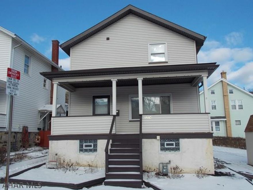 Spic & Span 2-story with 3 bedrooms and 1 Bath.  Very well maintained and freshly painted  with vinyl maintenance free exterior.  Laundry hook ups on 1st floor or basement Buyers choice.  Great outdoor space with a large new deck that is partially covered, a full front porch and large yard for a swing set for the kids.   The corner lot gives a great place for kids to play.  The 10x10 shed has power and great storage.  Vinyl siding, lovely neighborhood and move in ready condition make this a great home for your family. Call us to see this home for yourself!