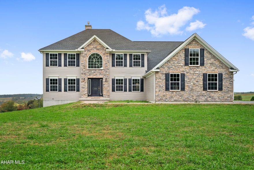 Welcome to 3400 Snake Road located in the Central Cambria School Districts. This property is the finest representation of luxury and seclusion. Nestled away on approximately 4.5 acres, this S&A Home was custom built in 2019. As you enter through the front door you will be taken away by the open floor plan and cathedral ceilings. The first floor of the home includes a library / formal living area, formal dining room, bonus room / office, half bath for guests & first floor laundry. To top it off, the first floor also includes your spacious but yet cozy family room with cathedral ceilings, picturesque windows, propane fireplace & a sliding glass door that leads to your rear deck. The family room opens up directly to your luxurious kitchen featuring top of the line appliances, granite counters, & so much more to love. Furthermore, the kitchen opens up to another dining area w/ a sliding glass door to your rear deck. The second floor of the home includes 3 additional large bedrooms & a full bathroom. Alongside this is your long awaited for master bedroom w/ ensuite master bathroom. The master bedroom features his & her closets along w/ a beautifully designed accent wall. The master bathroom includes his & her sinks, jet tub & walk-in shower. The full basement is partially finished and includes an additional bathroom hookup along w/ all of the drywall needed to finish the job. The basement also features a fully custom theater room w/ included equipment and furniture. The exterior of this property features a 3 car attached garage, full rear deck that leads down to your inground saltwater pool & entertaining area. To explain in simple terms, this home has it all! Call the listing agent to schedule a private tour today.