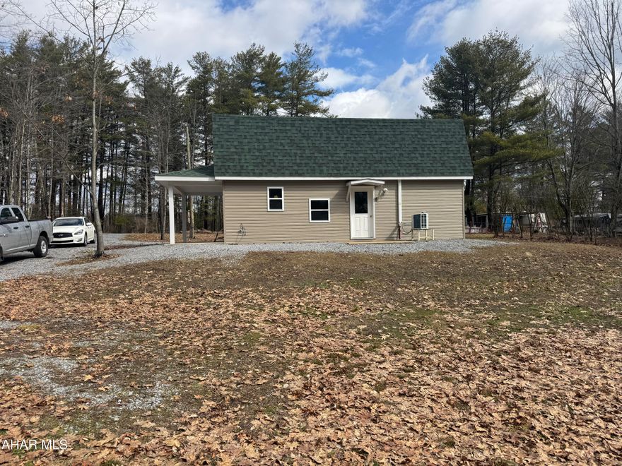 Beautiful 2 story cottage/camp located near Prince Gallitzin State Park. This cottage features equipped kitchen/living room combo, 1st floor bedroom  and 3/4 bath (laundry hookup). The second floor has a large room suitable for more than 6 beds. Built in 2023, it includes mini splits for heat and air conditioning. Part wooded and part lawn lot contains 2.5 acres and is mostly level. There is a detached 1.5 car alumn garage to store your ATV or boat. Great get away near the Park and Rock Run Recreation area!