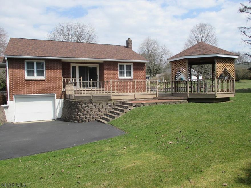 This 2 BR brick home sits on 2 lots and is located in a quiet neighborhood with in 1 mile of downtown Indiana. It has a large kitchen and updated bathroom. The finished carpeted basement has builtin cabinets with counter tops. It is handi-cap accessible with a lift chair that can be removed. the attached deck with gazebo is excellent for outdoor gatherings.