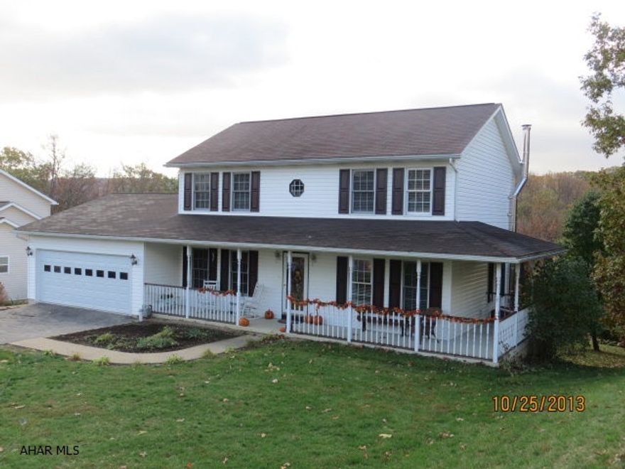 Fantastic home that has been almost totally remodeled by current owner.  Enjoy all of the upgrades on a cul-de-sac setting that abuts state game lands.  Beautiful kitchen with all stainless steel appliances and ceramic tile opens to a sunken living room.  Large over-sized attached 2-car garage with workshop area and storage space.  Real stone on staircase leading to and on walls in family room/den in basement with wood burner.  French doors on both levels lead to multiple decks.  Upstairs deck is covered with cedar tongue and groove roof and all posts wrapped in cedar.  Stamped concrete patio on lower level with an encased stone bar/grill area with ceramic tile.  Shed re-sided to match the house.  This home is within walking distance to Tyrone schools, the park, and the Tyrone pool.