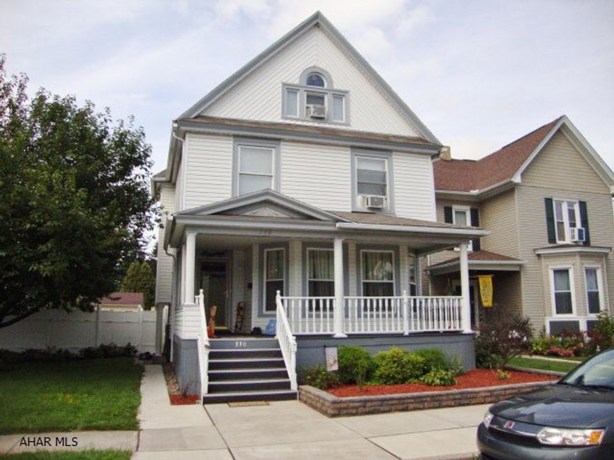 Beautiful, large 2.5 story in Bellwood Boro, block from BAHS. Once you step inside, you will feel & see love that was put into it over 10 years of updating! Huge eat-in kitchen with lots of cabinets & counter space & a one-of-a-kind built-in table. Laminate flooring in the living room & family room that is separated by beautiful pocket doors. New carpet on the steps & hallway. 3 large bedrooms & a small bonus room with large closet that has access to its own balcony. Large, cheery full bath. The walk-up attic has been converted into a master bedroom with a bonus room intended for a 3/4 bath. There's also a walk-in closet as well as ample space for storage. The fenced-in back yard features a large covered deck & a 15x30 oval ABV ground pool. All new sidewalks, 2 bay garage/carport.