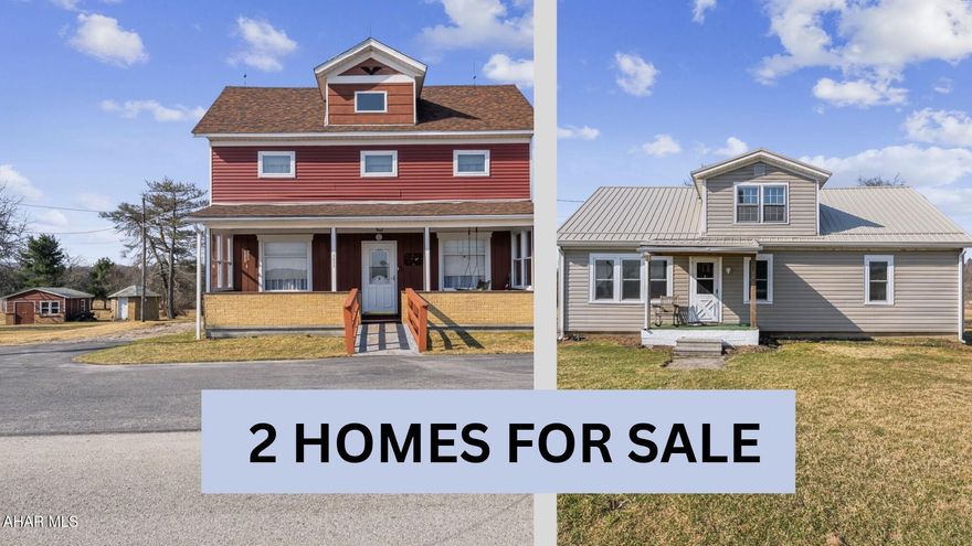 Amazing opportunity to own TWO homes in Cairnbrook. The meticulously maintained main home has 3 bedrooms & 1.5 baths, w/ main level laundry, hardwood floors, a walk-up attic w/ excellent storage space, & dual heating options (oil & coal). Enclosed back porch for extra space. You'll love relaxing on the front covered porch & enjoying the beautiful countryside scenery. As a BONUS there is another 2-3 bed/1 bath house on the property. With some TLC, this 2nd home could be rented out for extra income, or would be a fantastic space for in-laws, guests, etc. Newer metal roof, vinyl siding, some replacement windows & a propane furnace in the small house. 2 outbuildings for additional storage. All of this is on .8 acres in Shade Twp!