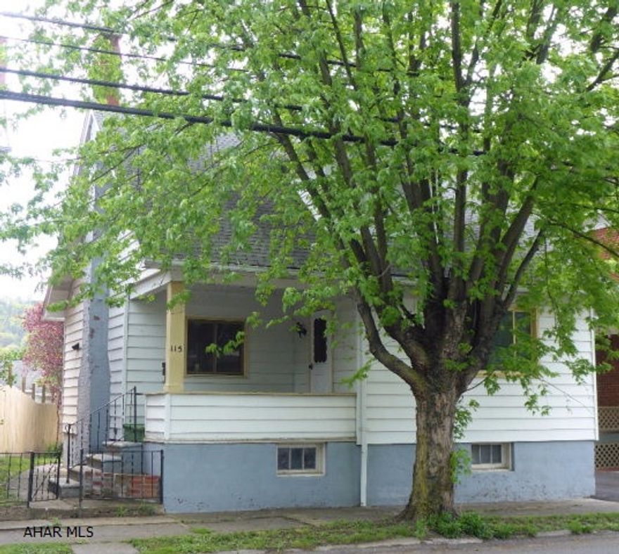 Charming 1.5 story home that is convenient to local shops & eats at the Diamond in Hollidaysburg. Offering 3BR/1.5BA, newer windows throughout, newer hot water tank, 3 zone heating, appliances, house fan and plenty of storage. Kitchen has eat-in area and pantry, Dining Room and Living Room on main floor. Bedrooms and Full Bath on 2nd floor. Basement has 1.5 Bath, workshop, laundry area and storage. Outdoor living space offers covered front porch, covered patio and a 2-car garage. Some cosmetic TLC would turn this home into your home.