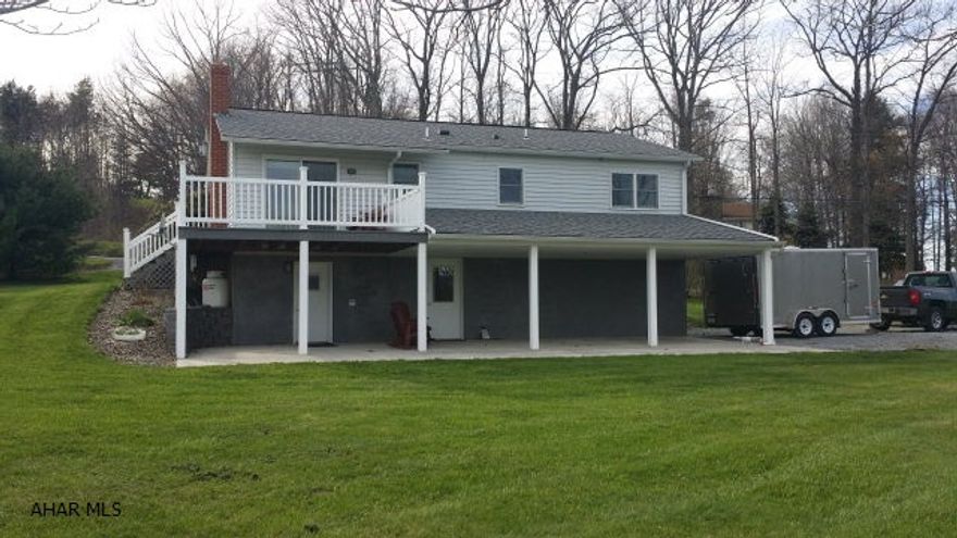 Beautiful countryside raised ranch home on 16 acres. 3 bedrooms with full bath on main floor. Three quarter bath, large room, and laundry room in finished basement. One car garage also attached to basement. Large metal barn detached from house with one large bay and two smaller bays. There is also room to park a vehicle under roof that covers the cement patio. The owners have also purchased a home warranty.