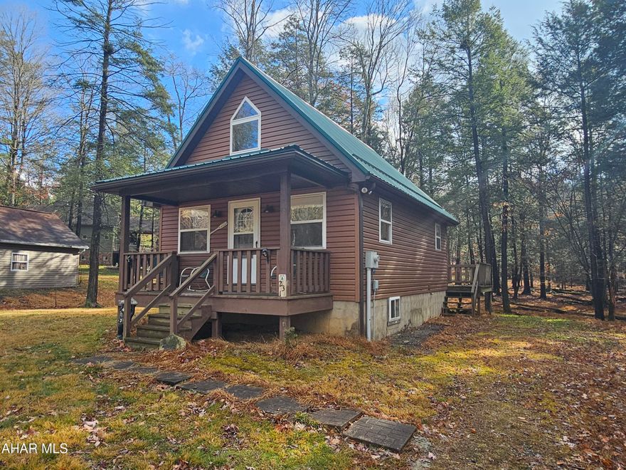 2 bed and 1 bath cabin on 1 lot inside Glendale Yearound. Perfect for that weekend getaway or modest living. Cozy kitchen and living room. 1st floor bedroom, Loft can be bedroom or family room. Unfinished basement offers more possibilities. Nice level lot. Glendale Yearound is a gated community located minutes from Glendale Lake and Prince Gallitzin State Park. Community pool, basketball, tennis, security and more.