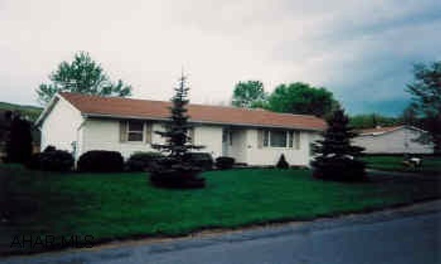 Comfortable newer 1320 sq. ft. ranch home on double lot. 3BR/1 3/4 BA. Central air, main level laundry, all appliances included.