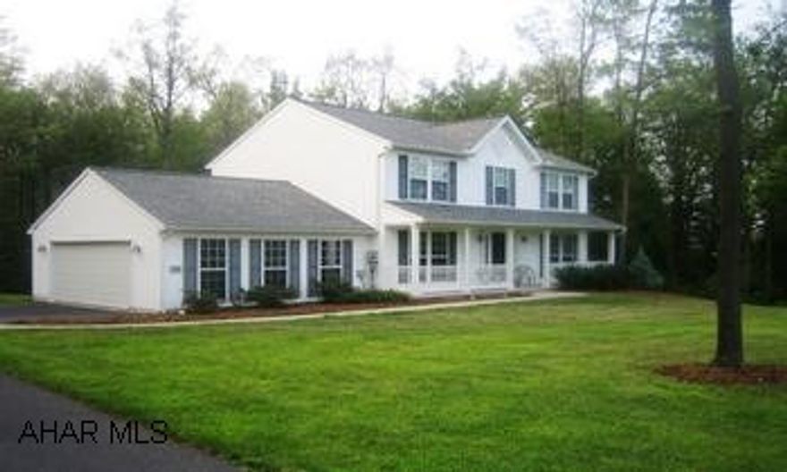 STATELY 2 STORY COLONIAL IN LAUREL HEIGHTS SUBDIVISION-QUALITY DEHAAS 4 BEDROOM, 2.5 BATH HOME-GREAT VIEWS, PEACEFUL SETTING. EXCEPTIONALLY BUILT 2 STORY ON PRIVATE WOODED 1.5 ACRES. TYRONE SCHOOL DISTRICT-4 BED, 2.5 BATHS-EAT IN KITCHEN, ALL APPLIANCES. PRISTINE-PRIVATE-A MUST SEE!
