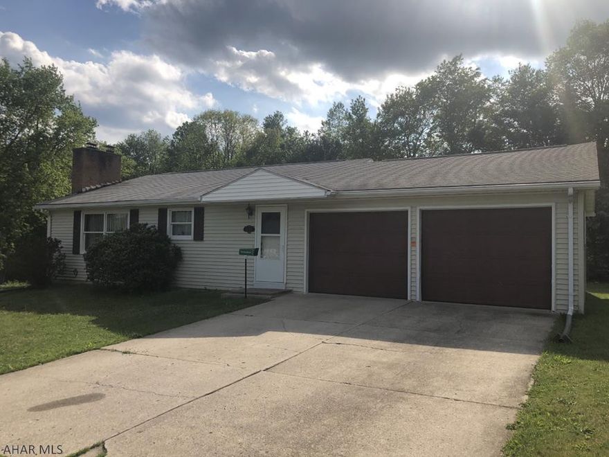 Two large bedrooms with this well maintained ranch home.  Possible third bedroom could be finished in basement.  Oak kitchen.  Wood Fireplace w/heatilator in living room.  Also wood fireplace w/heatilator in the basement family room.  Natural gas, hot water baseboard heat.  Central air.  2 Car Attached garage.  All on 3.9 acre surveyed lot.  This one won't last long.