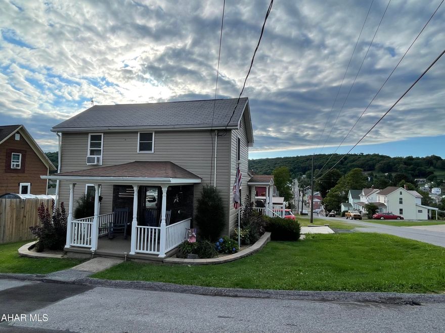 This unique one-of-a-kind property has been gutted, completely rebuilt and would make an incredible starter home!  You will be wowed with your first steps into this kitchen and will want to prepare a feast!  Entertain guests at the built in bar in this thoughtfully laid out kitchen.  There are plenty of granite countertops surrounding the range which is great for meal prep and there is no lack of storage with the amount of cabinets. Recessed lighting, tile floors, high-end kitchen appliances that are included and the pellet stove complete the kitchen.  There is a half bath with first floor laundry.  The spacious living area can accommodate large furniture items and has an additional area that could be used as an office, workout area, or dining area.  The entire second floor is currently used as a master suite, with walk in closet at the top of the stairs.  You could turn that space into a small bedroom if you choose by adding a door.  The bedroom is large and can accommodate any size bed.  Enjoy getting ready in this incredible bathroom with the beautifully tiled walk-in shower/glass surround, tile flooring, wall to wall countertop, double sinks and cabinets for storage.  The walk up attic is perfect to store all your totes.  Outside enjoy the front covered porch, grilling on the side porch, or relax by a fire in the evening.  Sitting on a corner lot, there is plenty of room for a pet.  New cement parking/fire pit area. Small shed is included.  Chicken coupe will not stay. Nothing to do but move into this beautiful home.  All new electric, hot water heater, water lines, plumbing and the pellet stove was just serviced.