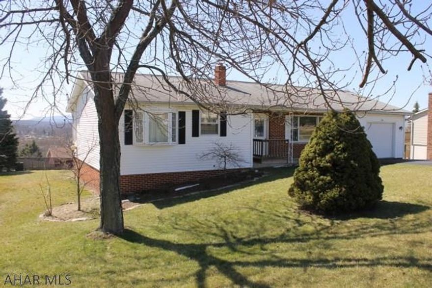 Located in Rolling Hills, this 3 bedroom Ranch offers amazing views.The large Kitchen and Dining Area  leads to an enclosed sunporch.  Master bedroom has 3/4 bath. The smaller bedroom is currently set up as the laundry area, but can easily be moved to laundry room in basement.  The basement has 2 separate finished areas, one with a coal pellet stove for additional heat source and sliding doors to outside.  Each room has individual thermostats to regulate heat.  Large flat yard with small patio in the back.  Call listing agent for your private showing!