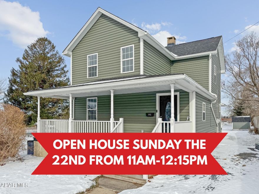 Welcome to 7912 Admiral Peary Highway in the Penn Cambria School District, a beautifully renovated home that seamlessly blends modern comfort with classic charm. Recent updates include a newer roof, plumbing, electrical, furnace, windows, & more, ensuring to be move-in ready. The main floor offers a spacious mudroom, a large updated kitchen with included appliances, an inviting dining area, a generous living room, & a full bath with convenient laundry. Upstairs, you'll find three roomy bedrooms & a stylishly updated full bath. The unfinished basement provides excellent storage & houses the mechanicals. Outside, enjoy off-street parking, covered front & rear porches, a sizable yard, & a handy shed. Don't miss this stunning home. Call today for more information!