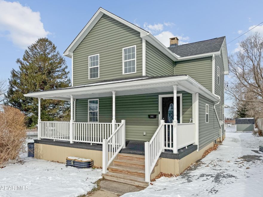 Welcome to 7912 Admiral Peary Highway in the Penn Cambria School District, a beautifully renovated home that seamlessly blends modern comfort with classic charm. Recent updates include a newer roof, plumbing, electrical, furnace, windows, & more, ensuring to be move-in ready. The main floor offers a spacious mudroom, a large updated kitchen with included appliances, an inviting dining area, a generous living room, & a full bath with convenient laundry. Upstairs, you'll find three roomy bedrooms & a stylishly updated full bath. The unfinished basement provides excellent storage & houses the mechanicals. Outside, enjoy off-street parking, covered front & rear porches, a sizable yard, & a handy shed. Don't miss this stunning home. Call today for more information!