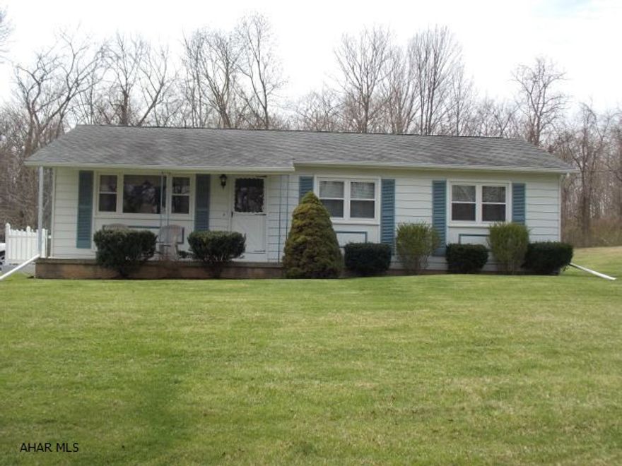 A Little Slice of Heaven in Williamsburg.  So quiet and relaxing, just you and the deer.  Lovely ranch home with 3BRs and 1.5BAs. The kitchen and baths have been updated and the basement is wide open and waiting to be finished. There is a space for a future fireplace in the basement. The back patio is large and a great place to spend the summer. Plenty of room for a pool too. If you like to ride bikes, Rails to Trails is just down the road. Also close to Raystown and State College so a great place to live if you work in either of these places. The kids will love all the room to play outside, riding 4 wheelers or even hunting.