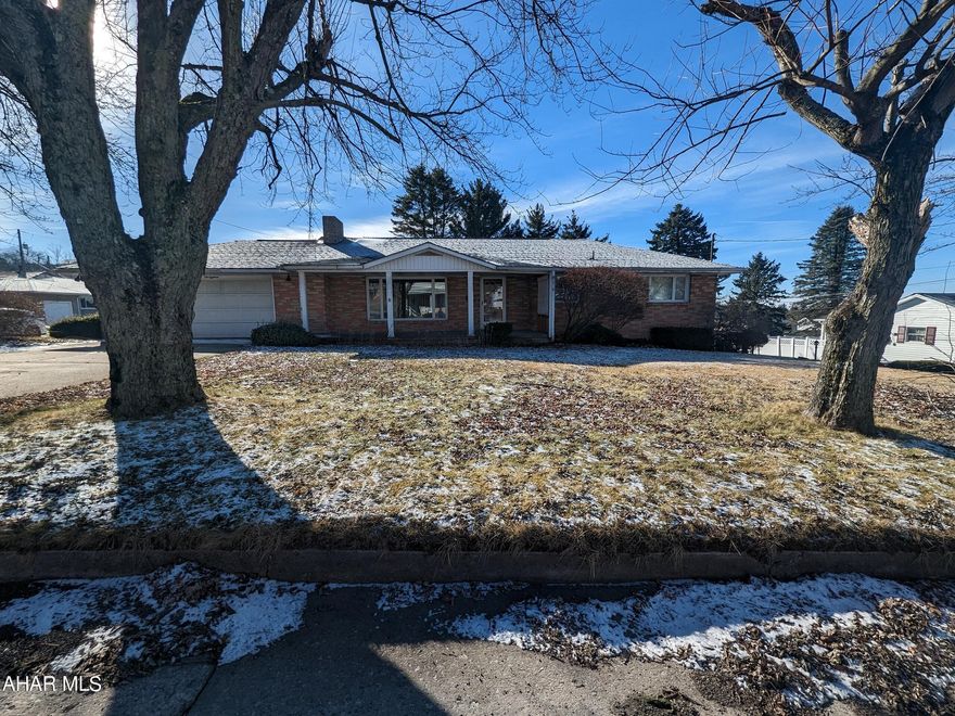 Gallitzin solid perma-stone 1 story home w/ attached garage. Features formal living room w/FP, formal dining room just off kitchen, enclosed rear patio, 3 bedrooms plus finished basement including family room w/ FP.  AS-IS sale. Seller will make no repairs. Buyer to pay any required municipal sewer repair escrow at closing.