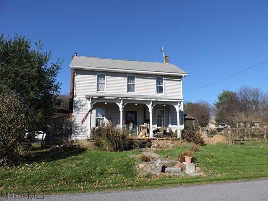 Cute farmette in Warriors Mark conveniently located 20 miles from downtown State College. The 5+ acres features a detached rental unit that is 2 bedrooms and 700SQFT that brings in $575 a month. There is a 40'X60' steel building with two garage doors, concrete floors & electric service. Fruit trees, open land with endless possibilities, chicken coop & carport finish out the 5.33 acres. The main house has a kitchen that is a chef's dream. It includes two sinks, built-in sub zero fridge & freezer, and large eat in area. The first floor also includes a convenient laundry room, optional 4th bedroom/office, a full bath, and the living and dining rooms feature original hardwood floors. The second floor features a claw foot-soaking tub with separate standing shower in the bathroom and 3 bedrooms.