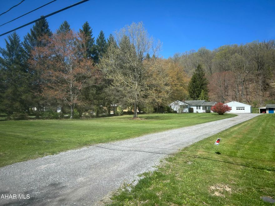 Charming Ranch Home on over 2 acres--PRIME Tyrone Location.

Come see your future home, conveniently located just minutes from I-99.  This well-maintained 3 bedroom, 1.5 bath ranch home offers a perfect blend of privacy, space and accessibility.  Set on over 2 acres, this property provides a peaceful rural setting with a beautiful front lawn, while remaining close to shopping and dining.  It also is conveniently located between Altoona and State College and is in close proximity to the Little Juniata River and the Little Bald Eagle Creek which provides excellent trout fishing.

   This home provides a bright and functional layout, with a spacious living room, an efficient kitchen and comfortable bedrooms all on one level.  A covered patio extends the living space outdoors, perfect for entertaining or simply relaxing and taking in the scenic surroundings.  A large added family room which can be used for a variety of uses is a great added bonus.

   Additional highlights include a detached 2 car garage with separate electric and a newer roof, offering ample room for vehicles, storage or a workshop.  The large lot allows for endless possibilities for recreation, gardening or expansion.

Don't miss the opportunity to own this exceptional property in a highly sought- after location--call to schedule your private showing today.  

Buyer to confirm taxes, square footage and lot size.  Preapproval required.