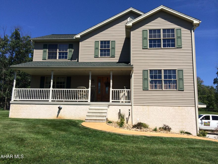 Stunning home on 6.5 acres in Hollidaysburg school district. The views are spectacular!! This home offers 4 bedrooms, 3.5 bathrooms, finished basement, with 2 car garage, inground saltwater pool. Wood floors are 3/4-inch Amish hand scraped oak. Home is heated and cooled by heat pump, forced air on the first and second floor and the basement has radiant floor heat. Call today to schedule your appointment.