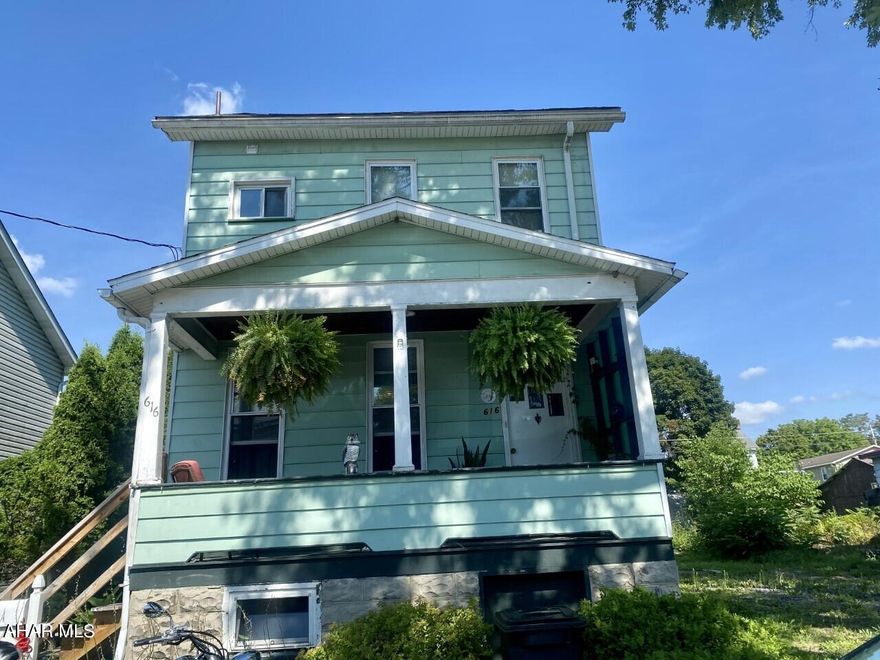 Located in Bellwood Borough, this 3-4 bedroom home has so much potential.  The first floor features living room, dining room, large eat in kitchen, and laundry room.  The second floor has 2 bedrooms, full bath, and den for additional living space.  Attic is heated with 3rd bedroom.