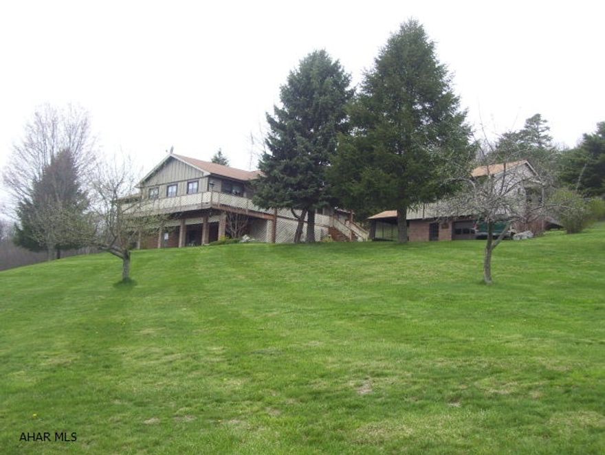 Well-maintained, move-in ready, immaculate 6BD/4BA raised ranch with wrap around deck, full finished basement, and a sunroom over looking the mountains. Panoramic views on 46.7 acres. Structures include a detached garage with apartment/guest quarters above, suitable for family members or as a rental income, a 3-car detached garage and a 2-car detached garage with electric, heat, and water, and a barn and chicken house/storage building.  Garages may be used as a workshop, hobby shop or for a business.  A popular hunting paradise abundant in wildlife with breathtaking views. Peaceful and quiet and only minutes to 1-70 and PA turnpike.  Within 2hrs of Harrisburg, Baltimore, Washington, and Pittsburg.  An ideal primary residence or 2nd home.