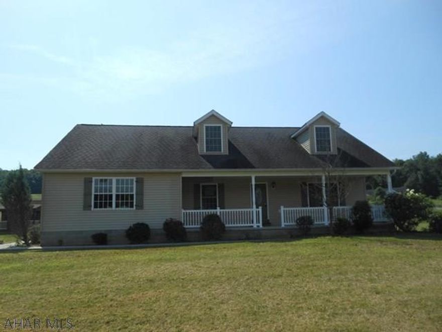 This is a beautiful home in Warriors Mark Township. Located just outside of Warriors Mark. Nice rural private setting. Large flat lot. This home was built in 2007. It features on the main floor a laundry room, 1/2 bath, large living room with access to a rear deck, kitchen and den. The second floor has three bedrooms, a full bath and an unfinished bonus room. The attached garage has two bays. The basement has a walk out and is unfinished. The heating system is wood forced air only. This house could be your home