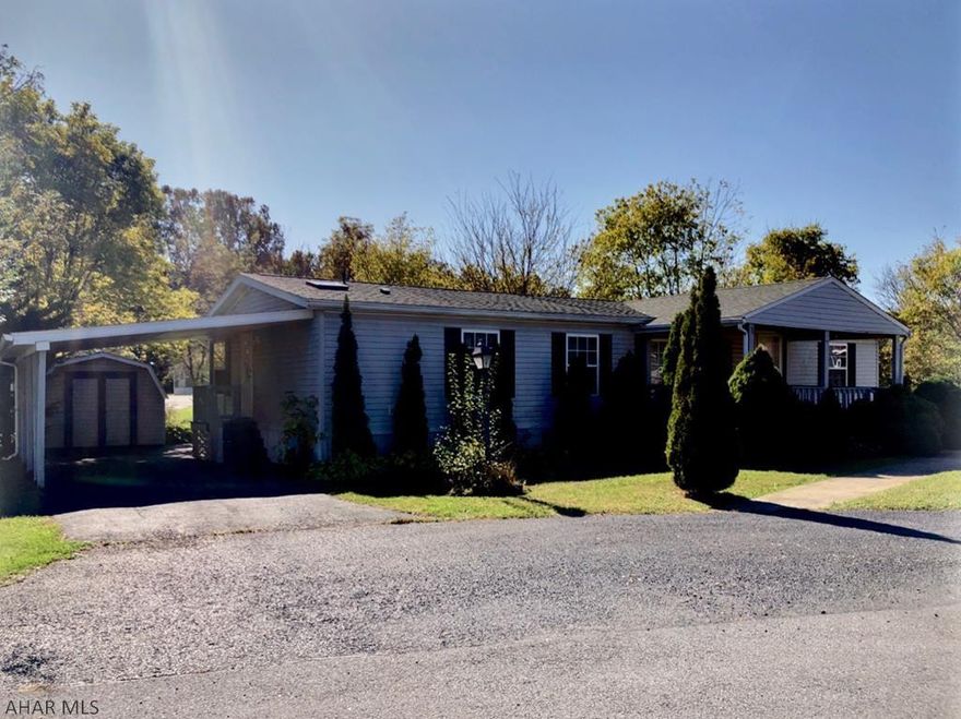 Beautifully cared for 3BR 2BA doublewide in private 55+ community park. This one sits on a lovely lot with tons of privacy and a carport on a cul-de-sac. New roof 2017 & New HW tank 2018.  Master BR with walk-in closet and Full Bath. Large open kitchen with eating area and TONS of cabinets and counter space. The size of living room you would expect is open to the Formal dining area, and sliding doors take you to your private deck where you can sit under the umbrella and listen to the stream trickling. Large covered front porch and lots of curb appeal.  Located behind Wendy's in Duncansville so private you wouldn't even know it was there!