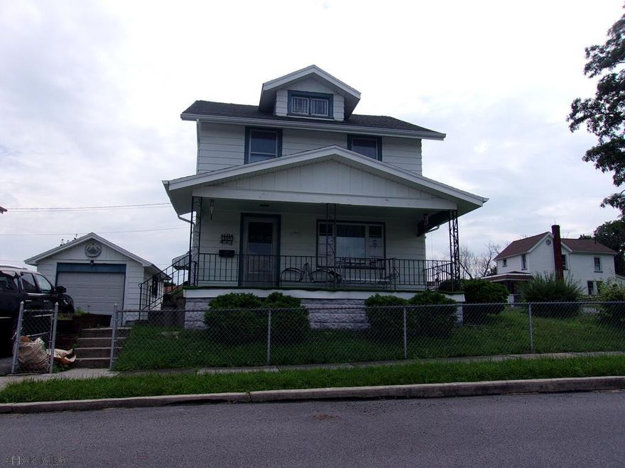 Located in a quiet section of Altoona, only blocks from the Allegro Restaurant, this 3 bedroom home has so much to offer including a corner fenced lot, covered front and rear porches, private driveway with 1 car garage.  Home has a eat-in kitchen with access to rear porch, formal dining room, and a large family/living room.  2nd floor offers 3 nice sized bedrooms with ample closet space, decent size full bath with linen closest.  Access to the attic is though one of the bedrooms - attic is full and unfinished but offers lots of space for storage.  Basement has a laundry area and plenty of other space for storage.  With a little TLC this could be your dream home in a quiet neighborhood!  Set up your appointments today - this will not last!