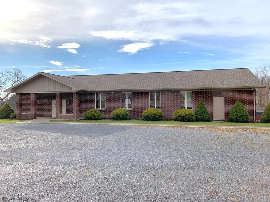Built in 1980 w/subsequent renovations, this well cared for brick building used as House of Worship has two levels 6,192 sf. situated on 2 parcels (4.43 + 3.06) totalling 7.49 acres (partially wooded). Both upper & lower level exit on grade. Upper level has parking lot, double door front entrance, lobby, coatroom, reception counter, auditorium, stage, wired for sound, 4 restrooms (2 on each level). Lower level has conference rm, library, kitchen w/hookup for gas range, utility rm, storage rm & fire-rated utility garage w/double doors & walkout on grade. 200 amp, water heater 2014, energy efficient boiler 2017, roof approx. 8 yrs, split unit central air. Close to hospital, shopping, golf, & PSU DuBois campus. Currently used as Tax Exempt religious institution zoned R-1. Being sold AS IS.