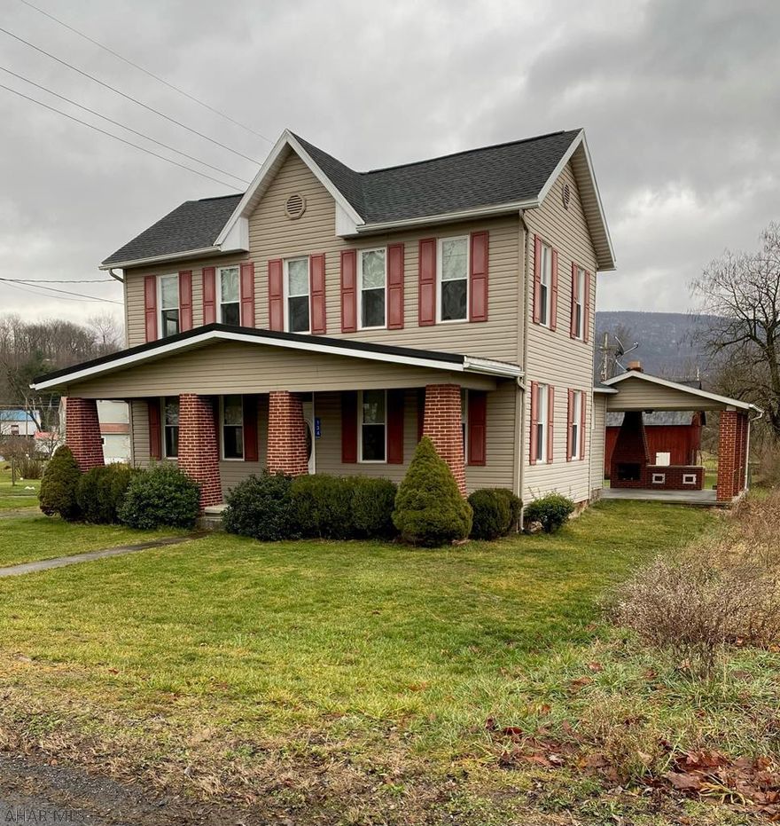 Well maintained charming two-story home located in Osterburg.   Kitchen w/island, oak cabinets, and stainless steel appliances.  Mudroom w/half bath and laundry area off the kitchen leads to the covered patio w/built in brick BBQ and benches PERFECT for entertaining!  Spacious dining room and living room with a beautiful staircase leading to the three bedrooms and full bath on the second floor.  Two-story barn with wormy chestnut beams. Adjoining .302 acre lot is also available for purchase, for more information contact listing agent.