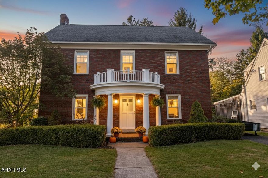 Don't miss your opportunity to live in the prestigious Mansion Park area in an old-world charm one-of-a-kind historic home that blends seamlessly with modern updates.  This lovingly maintained 1930's brick federal style 3 bedroom, 2 1/2 bath home offers unmatched features of a gas fireplace in a spacious living room with built-in bookshelves, perfect for memorable holiday gatherings.  Enjoy the detail of the crown molding and trim throughout the house, along with original refurbished hardwood floors, remodeled kitchen with new cherry cabinets, updated bathrooms, and a high efficiency furnace. The interior of the home was recently painted in earthy tones. The property is beautifully landscaped with a private fenced in yard, and is move in ready.  You'll appreciate the convenience of the second floor laundry room. The third floor offers additional living space including a bonus room and another room that could be used as a 4th bedroom or office, along with plenty of cubby storage areas. Storage shelves and a bathroom can also be found in the basement. Being close to Interstate 99, restaurants, shopping, the hospital, college and schools, makes this the ideal location.  Historic homes in the quiet, picturesque neighborhood of Mansion Park rarely come on the market, so contact your agent to set up a private tour and own this gem in a uniquely cultural neighborhood! Tour this property virtually with our exclusive Matterport 3D tour! Ask the listing agent for a link!  **Please Note: Some photos are virtually enhanced to reflect the fall season.