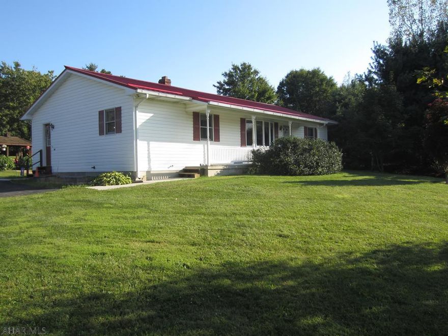 If you are looking for country living with lots of elbow room on property connected to state game lands, this is one you don't want to miss.  Sitting on over 10 acres, this well maintained 3BR, 2 full baths, 1 story ranch home is full of amenities.  It features hickory hardwood floors throughout.  Eating bar in kitchen, large pantry, central air, oil-fired hot water baseboard heat and walk-in closet.  2 car detached garage w/storage and a 2nd storage shed.  Numerous other features.  This won't last long.  Buyer can occupy property after 1st week in November.