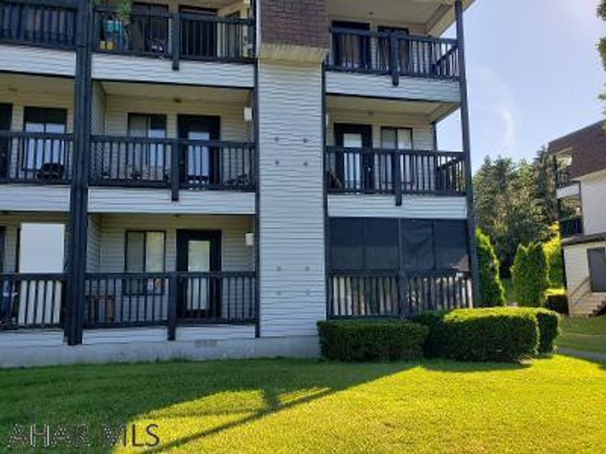 1st-floor fully-furnished 1-bedroom condo with fireplace. Sleeps 6, sofa bed in Living Room and built-in bunkbeds in hallway. Nice balcony off living room overlooks tennis courts and inground pool! Electric system is breakers. $172.00/mo HOA dues include: hot tub, tennis court, outdoor pool, road maintenance and trash removal. (Skiing & golf for a fee). J-591