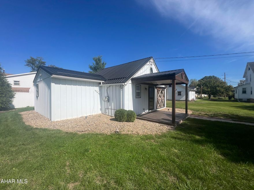 Welcome to 1304 6th Avenue—a fully renovated, move-in ready one-bedroom, one-bath home designed for comfort, accessibility, and easy living. Set on a level lot with off-street parking right beside the front porch, this charming single-level home on slab features an open floor plan with soaring vaulted ceilings, energy-efficient LED lighting, and a seamless flow from the living area into the brand-new kitchen, which boasts stainless steel appliances and modern finishes. The accessible full bathroom includes an integrated laundry area, and the spacious bedroom features dual closets for ample storage. A walkout patio in the rear provides the perfect spot to relax outdoors. With a new metal roof and low-maintenance finishes throughout, this home offers worry-free living in a convenient location—ideal for downsizers, first-time buyers, or anyone looking for accessible design. Don't miss this unique opportunity in Duncansville Borough!