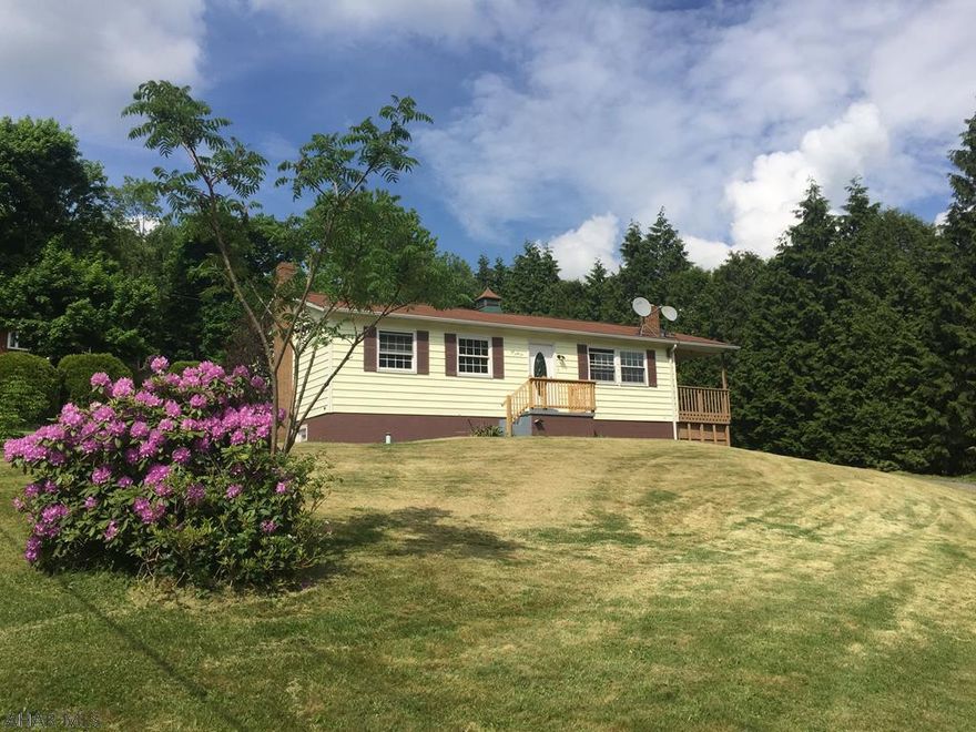 This ranch has large wrap around porch, circular  driveway and the last house on a dead end road.  Finished basement for extra living space.  Range and fridge included.  The listing agent of this homes is also the seller.