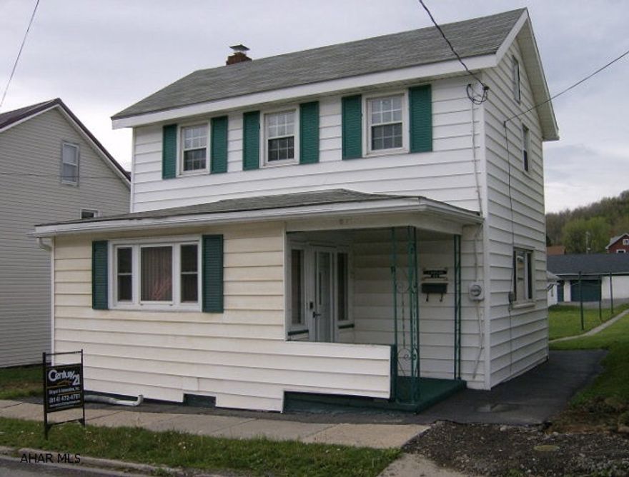 Gallitzin- 2 story, 3 BR home on a 50 x 160 lot. Large eat-in kitchen. Some new carpeting. 2 car detached garage. Oil HW heat.