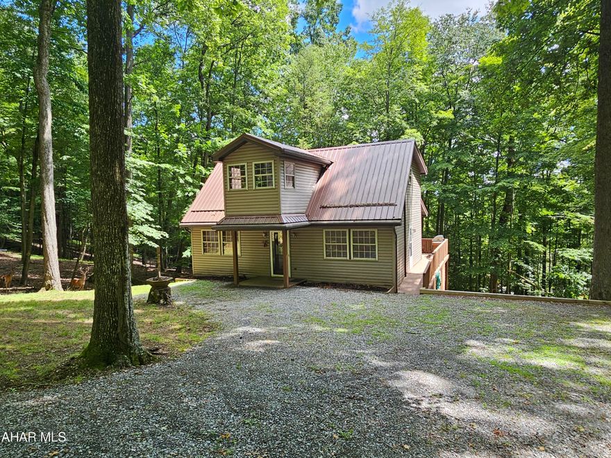 3 bedroom and 2 bathroom cabin on 1 acre(2 lots) inside Glendale Yearound. This is your beautiful cabin in the woods. Perfect for weekend getaways or even a full time residence. Comes fully furnished!!! Bathroom on every level. Half of the basement is finished. Unique private space on the 2nd floor. Glendale Yearound is a gated community located minutes from Glendale Lake and Prince Gallitzin State Park.