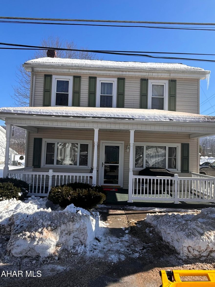 Come take a look at this move in ready house with updated kitchen, first floor laundry, full bath on first floor, full bath on second floor, nice sized rooms, oil hot water heat, nice rear yard with shed.  Full basement below most of living room, dining room and kitchen, accessible crawl space below first floor laundry, first floor bath and a portion of the living room. Microwave, dishwasher, stove, and refrigerator currently included in the house, there is no washer and dryer. There is no interior access to the basement so please use the key and outdoor stairs.
The first row of parking on the right side of the house is on the property, the second row of parking next to the adjoining property garage is an alley. The rear property line is behind the shed in the rear of the lot.