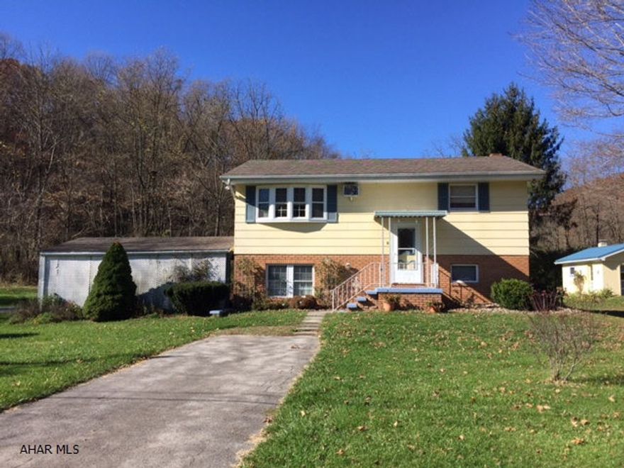 Great starter home on over 3 acres in Hollidaysburg School District. Very well maintained 3 bedroom home with access to Juniata River. Perfect for the hunter or fisherman. Kubota farm tractor is negotiable with an acceptable offer.
