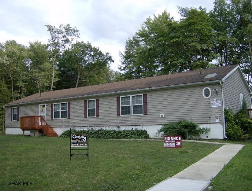 Cambria Heights schools- 4 BR, 2 bath vinyl sided ranch home on 6.292 acre lot. Walk-in closets, appliances included & new carpet throughout. Full unfinished basement