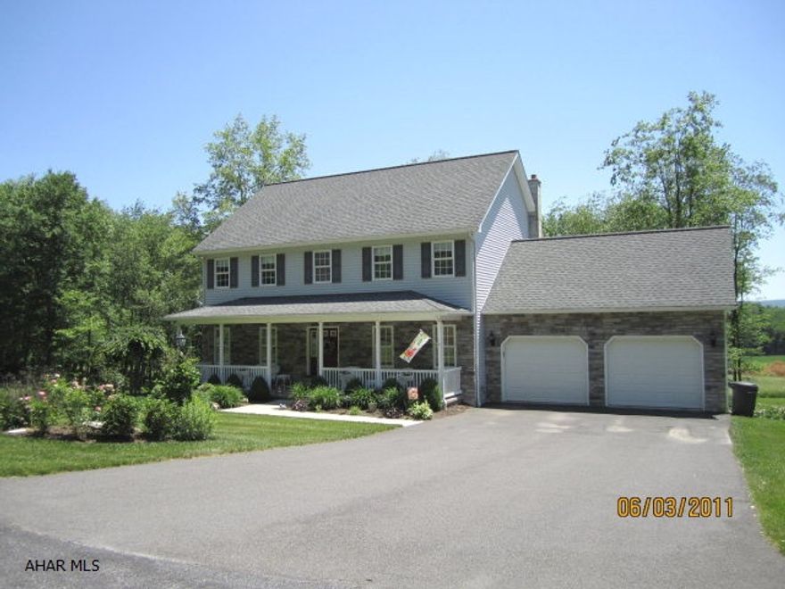 Beautiful 4 bedroom home on a cul-de-sac situated on 1.77 acres. Professionally landscaped, 2 story with stone accent, central air, deck, & large patio. Open great room, oak kitchen with eating area & breakfast bar, 2nd floor laundry, master bedroom with walk-in closet.