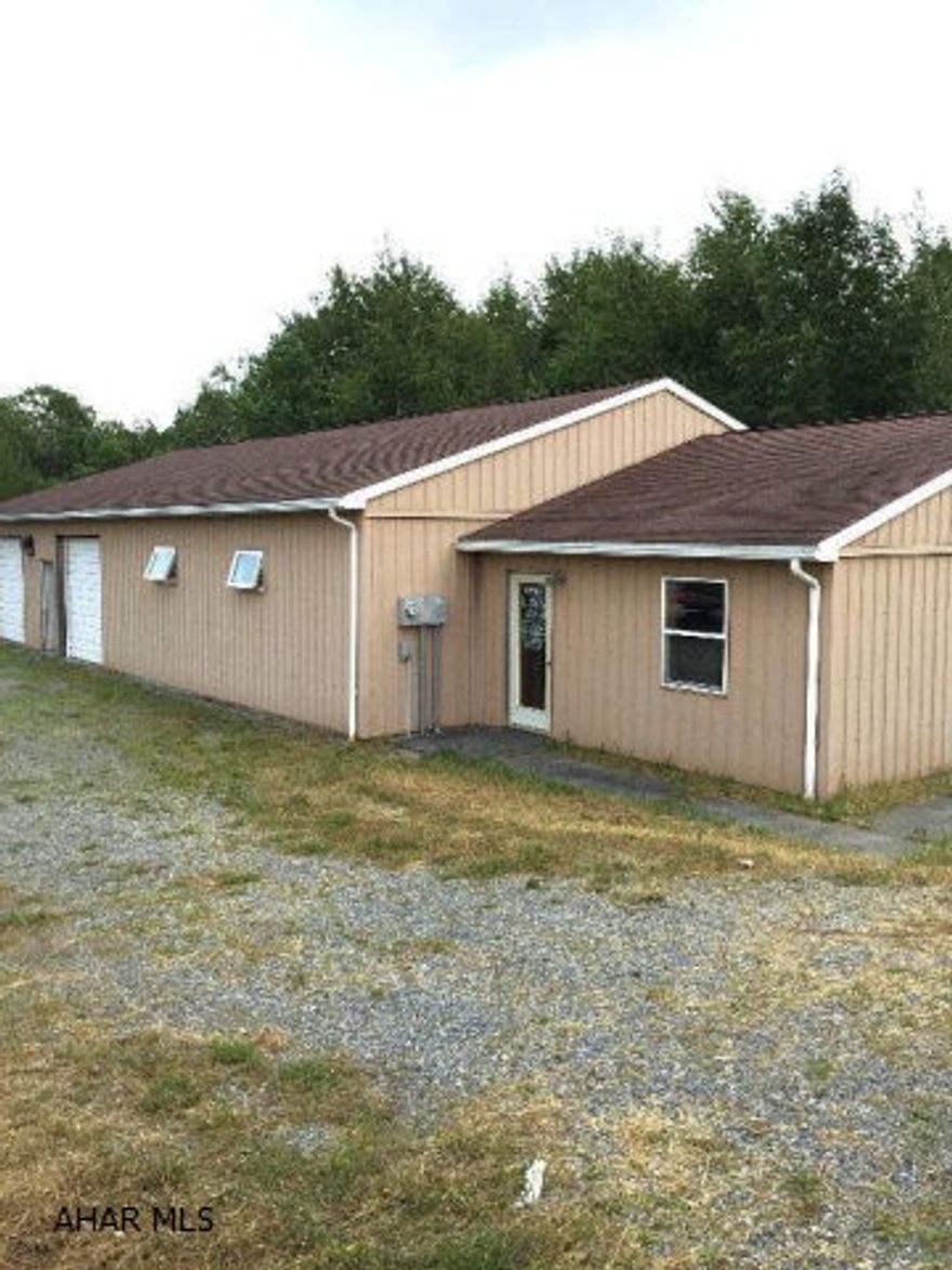 Great Opportunity! Many possibilities for this 2,700 sq. ft. building on one acre. Currently used as a woodworking shop. Nice office area with 1/2 bath. Wood/coal and oil heat. Woodworking equipment available for an additional $5,000.