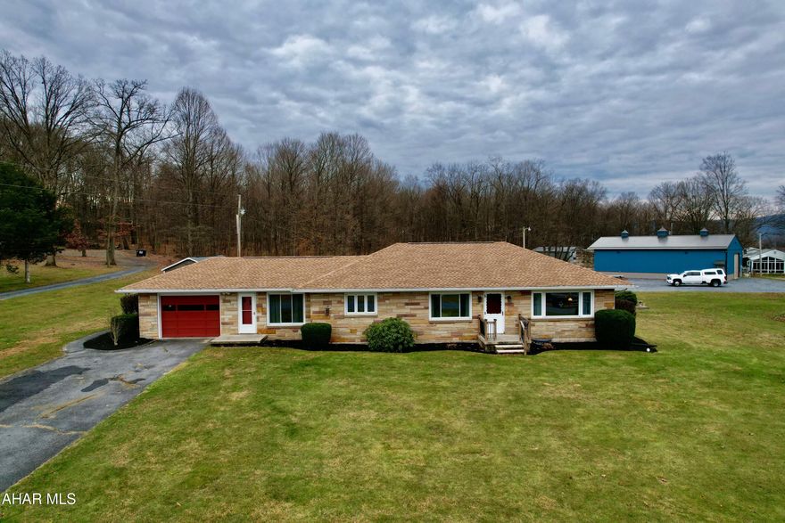 Beautiful well maintained ranch home, close to town with over an acre of ground.  Situated on perfectly to view the country setting from the main windows of the house.  Watch the deer and animals in the farmers fields.  Open floor plan makes entertaining easy in this ranch home.  The back yard offers privacy and woods.  Large shed for storing items or even for an additional work space.  The large covered back patio is nice for relaxing or even a neighborly cookout.  Close to hospital, stores, I99, turnpike.