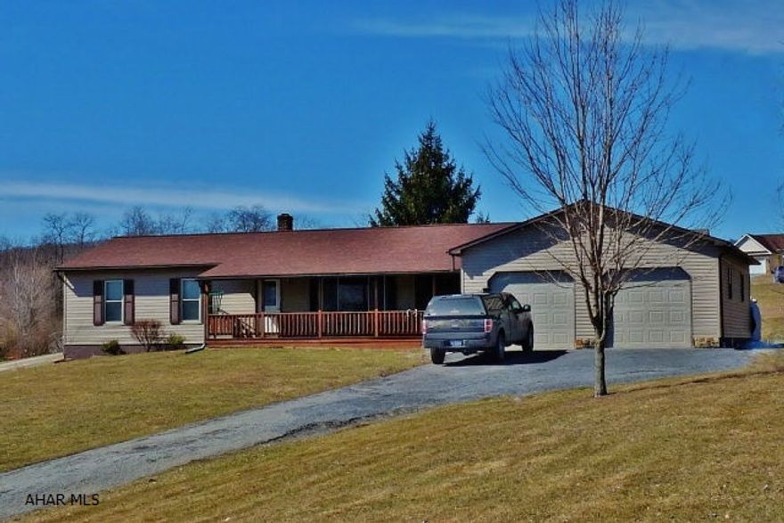 Country living just a few miles south of Bedford. Nicely maintained 3 BR/ 1.75 BA vinyl ranch w/ stone accents and a large 28x36 garage. Laundry hook-ups, wood burner, lots of storage, a finished rec. room. and a walk-out basement. Relax on the covered porch and enjoy the wonderful view.