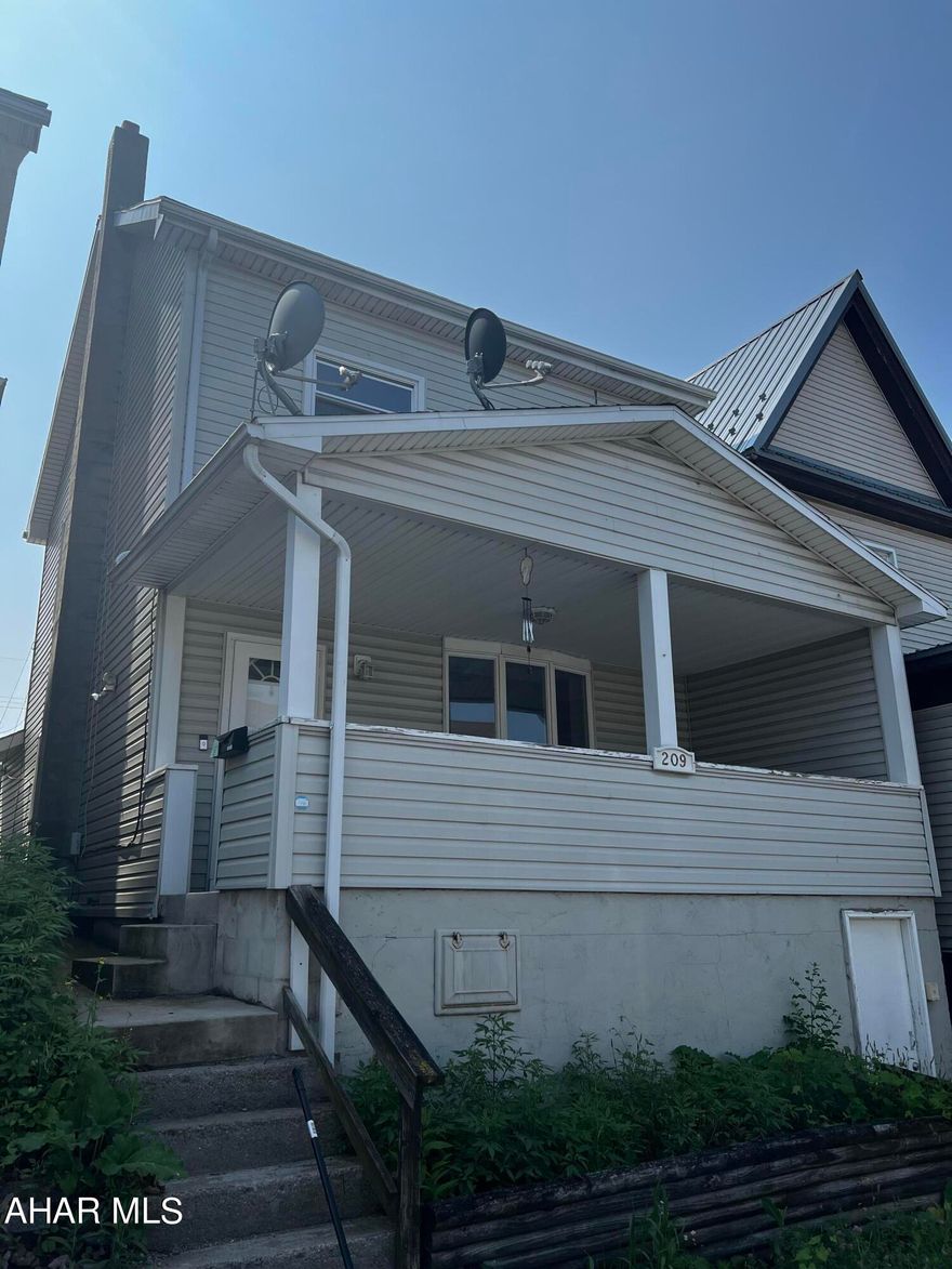 Large home in Altoona with off street and on street parking availability. Upon entering notice the beautiful tray ceiling with recessed lighting and a wonderful view of the mountain range and city. Next you enter the large dining room that can be used for more than just dining, since the kitchen is large enough to house your dining furniture. The kitchen also features updated white cabinets. Off the kitchen is a half bath and laundry room, as well as access to the backyard and private parking. Second floor features two large bedrooms with great natural light, a small office, and huge full bathroom with linen closet. The attic is finished and has heat and air conditioning.