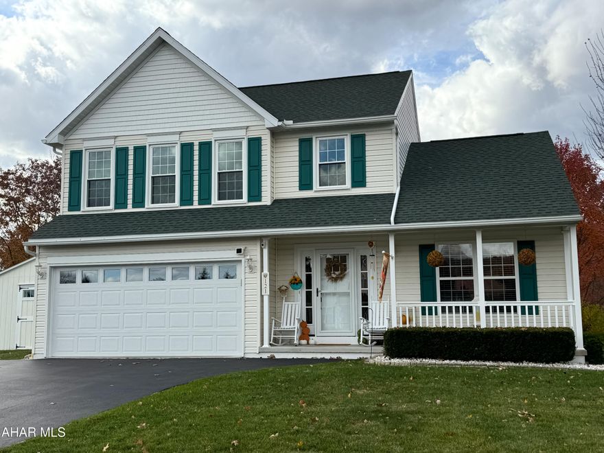 Welcome home!   You will appreciate the pride of ownership that is visible in this immaculate, well-maintained home. You can move right into to this beautiful 3 BR, 4 BA home in the Schell Run area. Call today, and you could be settled in and enjoying the holidays in your very own home sweet home.  When you enter, you will be greeted by a two-story foyer and a main level open floor plan with the convenience of a laundry room and 1/2 bath off of the kitchen. The large living area features a vaulted wood ceiling and is ideal for entertaining and just relaxing in the comforts of home. Step outside to the covered deck with views of the serene woods in the rear of the property.  Schell Run flows just below the property through the woods at the bottom of the hill.  The upstairs offers three spacious bedrooms with large closets. The primary bedroom features an ensuite 3/4 bath and walk-in closet.  Enjoy the abundance of additional living space in the finished basement that walks out onto the patio where the hot tub is waiting for you.  You'll enjoy the convenience of a 3/4 bath, family area, gaming area, and loads of closet space to round out the finished basement space.  Plus enjoy the warmth of the gas fireplace stove on those cold winter evenings.   Also, the outdoor shed provides organized storage for all those outdoor items.   If convenience and close proximity to amenities is important; this could be the home for you, located within minutes to the Reservoir Park, community swimming pool, schools, downtown Tyrone, and easy access to I-99.