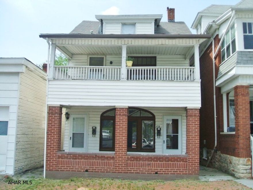 Great investment property! New roof, many updates. Separate utilities. 1st floor has 3 bedrooms, ceiling fans, deck, & fenced back yard. Gas hot water heat. 2nd floor has 2 bedrooms & porch. Washer & dryer hook-ups in bath room. Electric baseboard heat.