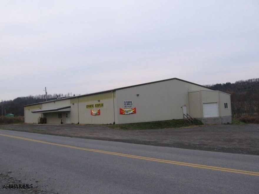 Steel built building for warehouse. Loading dock, office area.