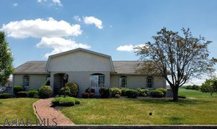 Beautiful brick 3-bedroom 2-bath rancher, eat-in Kitchen w/custom cherry cabinets, 1st floor Family Room w/cathedral ceiling & gas fireplace, separate Dining Room, plaster walls, well insulated, main heat is natural gas forced air, central air conditioning, unfinished basement with 2nd gas fireplace + 2-car attached garage.  Sq ft per tax card - buyer to verify sq ft & taxes. J-488