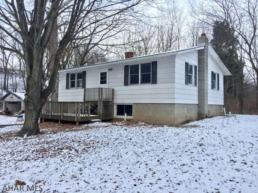 3 bedroom, 1.5 bath ranch home on over 1/2 acre in Chestnut Ridge School District.   Spacious living areas, and updated main bath, wood stoves, solid wood cabinets.  House has an active mold/mildew issue and will need a cash or rehab loan only.  Subject to short sale approval.