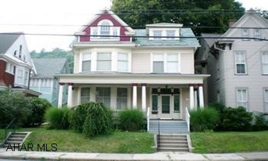 BEAUTIFULLY REFURBISGED FROM A BY-GONE ERA! WELL APPOINTED W/ORIG. HW PATTERNED FLOORS ACCOMPANIED BY ORIG. STAINED GLASS WINDOWS THRU-OUT. CONVENIENT 1ST FLR. LAUNDRY. DOUBLE STAIRCASE. SPACIOUS 3400 SQ. FT. OF LIVING SPACE. SO MUCH NASTALGIA & HISTORY. BEAUTIFULLY REFURBISHED FROM A BY-GONE ERA! WELL APPOINTED W/ORIGINAL HW PATTERNED FLOORS ACCOMPANIED BY ORIGINAL STAINED GLASS WINDOWS THROUGHOUT. CONVENIENT 1ST FLOOR LAUNDRY. DOUBLE STAIRCASE. SPACIOUS 3400 SQ. FT. OF LIVING SPACE. OFF STREET PARKING FOR 4+ CARS.  SO MUCH NASTALGIA & HISTORY.